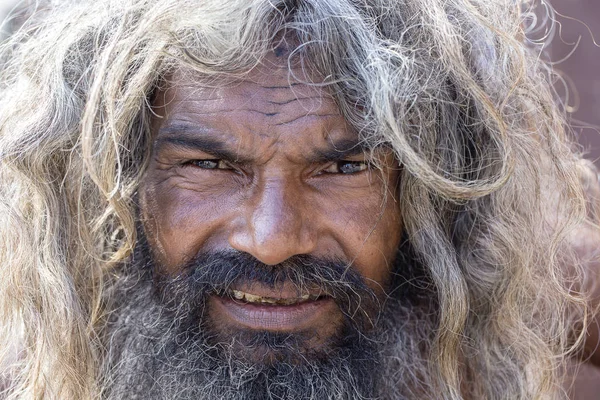 Varanasi India Januari 2017 Portret Van Shaiva Sadhoe Heilige Man — Stockfoto