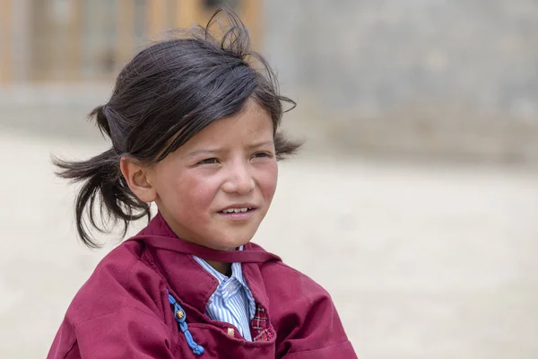 Leh Ladakh Indie Czerwca 2015 Dziewczyna Niezidentyfikowane Tybetańskich Uczniów Lekcji — Zdjęcie stockowe