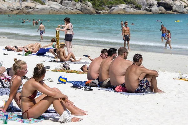 Koh Phangan Tailandia Enero 2018 Playa Haad Rin Antes Fiesta —  Fotos de Stock