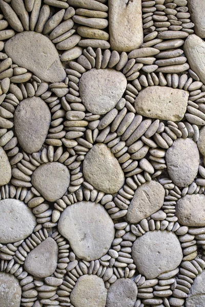 Background High Detailed Fragment Pebble Stone Wall Texture Close — Stock Photo, Image
