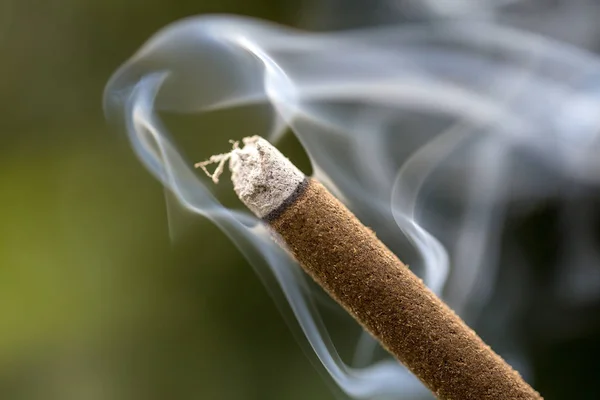 Incense Stick Burning Smoke Close Macro Island Bali Indonesia — Stock Photo, Image