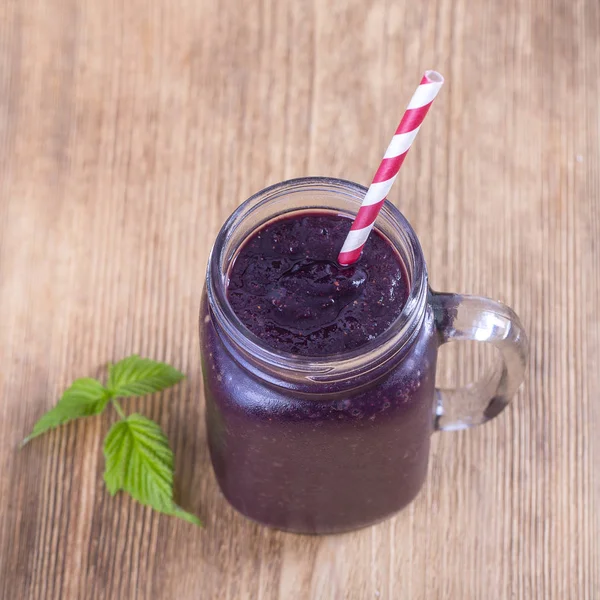 Healthy Eating Food Dieting Vegetarian Concept Smoothie Mulberry Mug Close — Stock Photo, Image