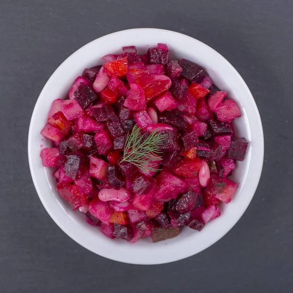 Hälsosamt Ätande Mat Bantning Och Vegetariska Koncept Hemgjorda Vinägrett Sallad — Stockfoto