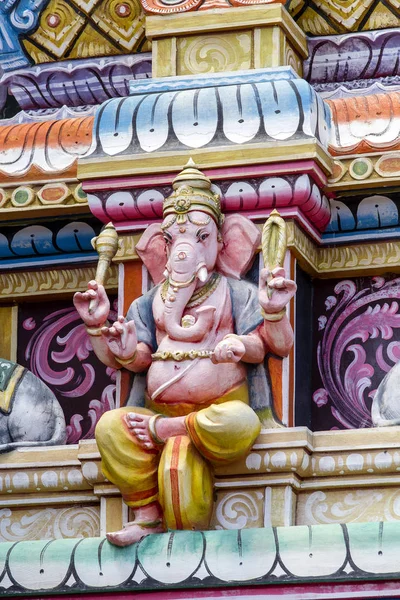 Hindoe Kleurrijke God Ganesha Standbeeld Tempel Eiland Mauritius Close — Stockfoto