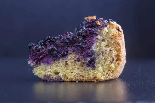 Homemade Organic Blueberries Pie Dessert Ready Eat Close Blueberry Tart — Stock Photo, Image