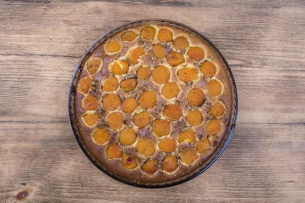 Σπιτική Πίτα Από Βιολογικά Βερίκοκα Επιδόρπιο Έτοιμοι Φάνε Βερίκοκα Τάρτα — Φωτογραφία Αρχείου