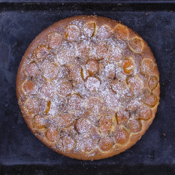 Pastel Albaricoque Orgánico Casero Postre Listo Para Comer Tarta Albaricoque —  Fotos de Stock