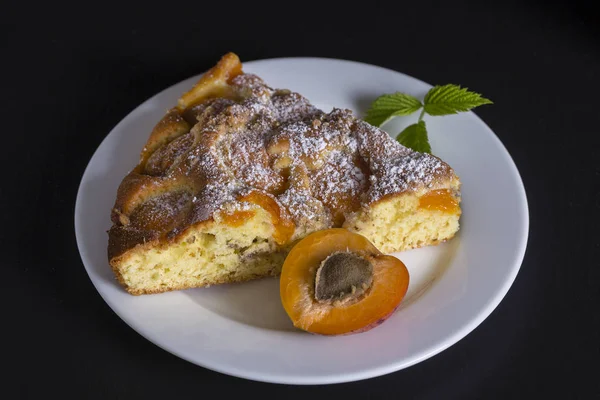 Домашній Органічний Десерт Абрикосового Пирога Готовий Їжі Абрикосовий Пиріг Горіхом — стокове фото