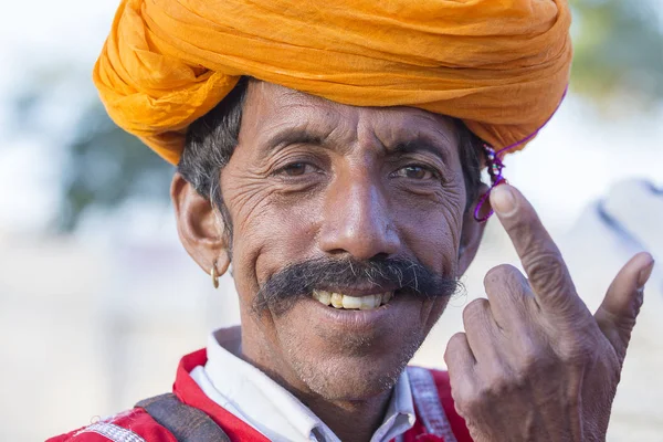 Jaisalmer India February 2017 Unidentified Men Wearing Traditional Rajasthani Dress — Stock Photo, Image