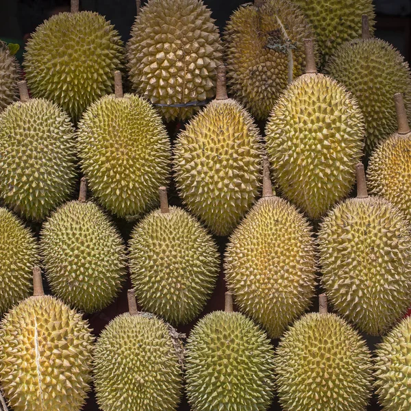 Fruits Mûrs Durian Sur Marché Local Île Bali Ubud Indonésie — Photo