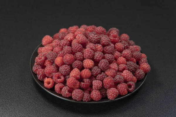 Verse Rijpe Sappige Framboos Achtergrond Close Berry Voedsel Achtergrond Gastronomie — Stockfoto