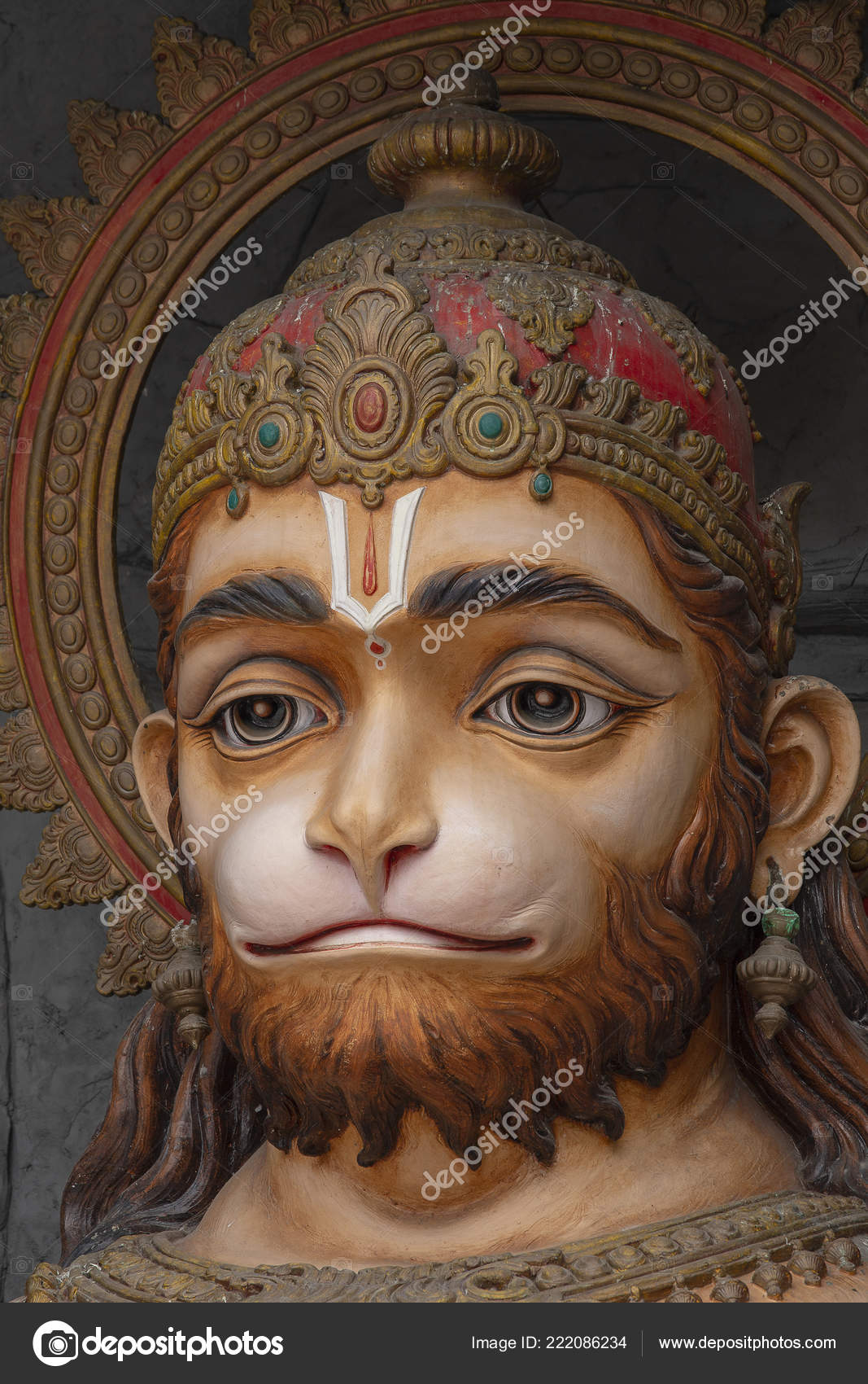 Hanuman Head Square City Rishikesh India Close Stock Photo by