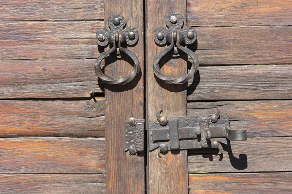 Door Knocker Ancient Wooden Door Tbilisi Georgia Close — Stock Photo, Image