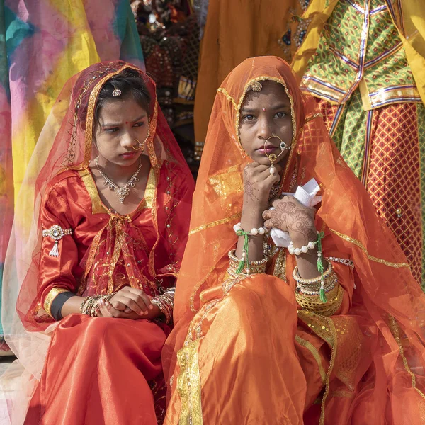 Pushkar India Novembre 2018 Ragazza Indiana Nel Deserto Thar Time — Foto Stock