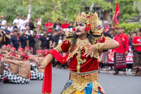 Gianyar Bali Indonésia Janeiro 2018 Homem Balinês Desconhecido Vestido Traje — Fotografia de Stock