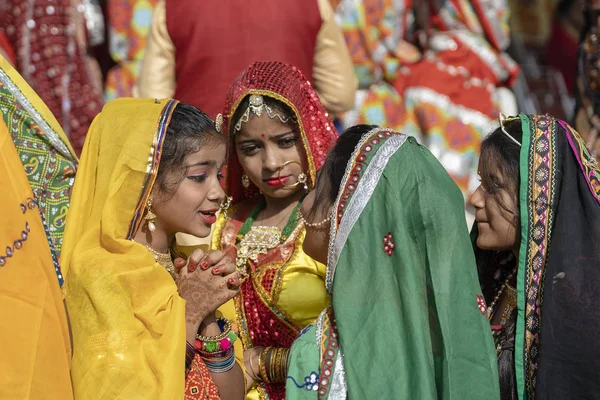 Pushkar Inde Novembre 2018 Jeune Fille Indienne Dans Désert Thar — Photo