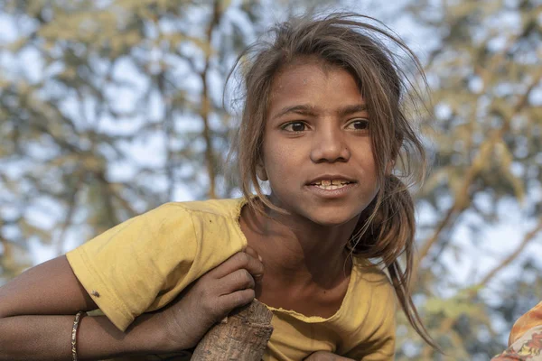 Pushkar India November 2018 Indian Young Girl Desert Thar Time — Stock Photo, Image