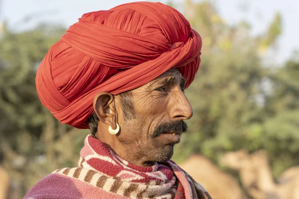 Pushkar India November 2018 Indiase Man Woestijn Thar Tijdens Pushkar — Stockfoto