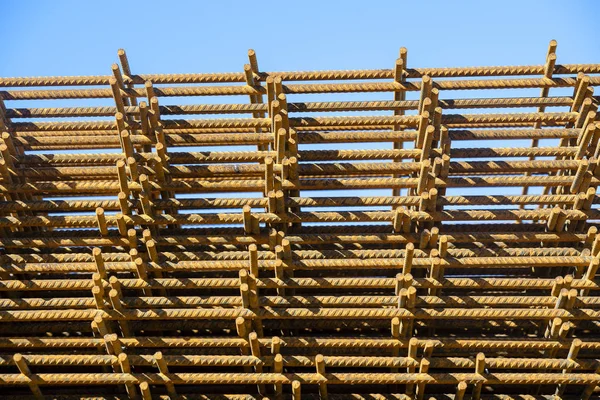 Reinforcing Bars Periodic Profile Packs Stored Metal Products Warehouse Close — Stock Photo, Image