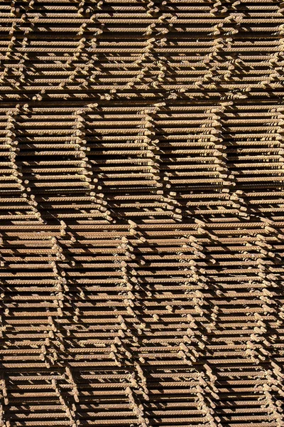 Reinforcing Bars Periodic Profile Packs Stored Metal Products Warehouse Close — Stock Photo, Image