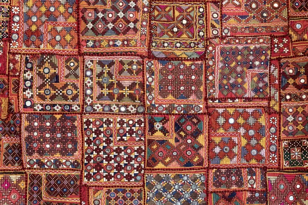 Detail old patchwork carpet, India. Close up — Stock Photo, Image