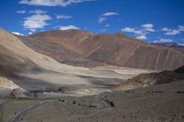 Hint Himalayalar, Ladakh bölgesi, Hindistan görkemli kayalık dağların görünümü. Doğa ve seyahat konsepti