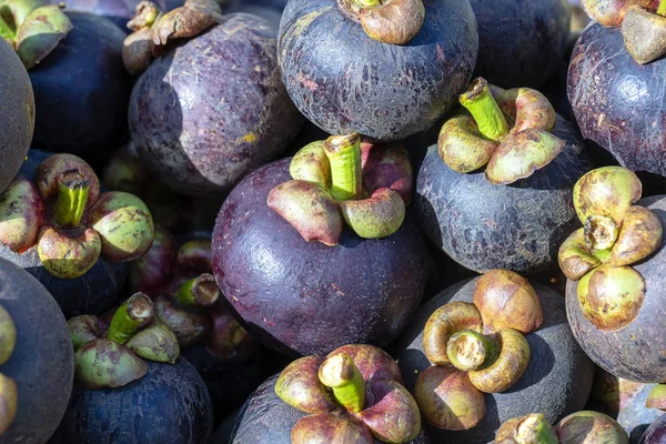 Many mangosteen to sell at the markets in Thailand — Stock Photo, Image
