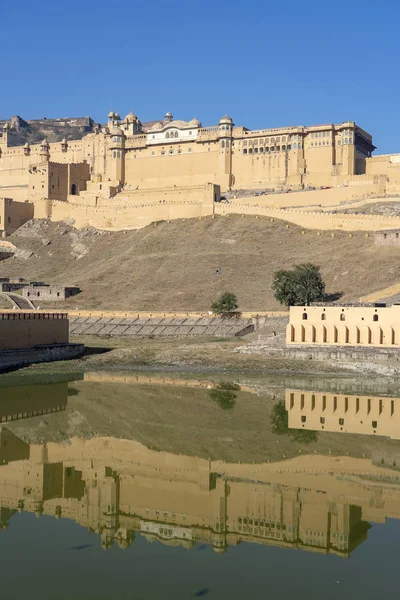 Widok na Amber Fort w Jaipur, Rajasthan, Indie — Zdjęcie stockowe