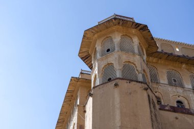 Mimari, Udaipur, Rajasthan, Hindistan ın dekore edilmiş cephe detay