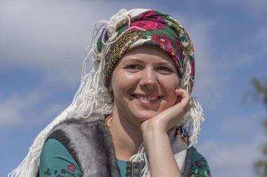 Ulusal kostümleri Ukraynalı kadınlar şehir Slavuta, Ukrayna Etno-eko festivali Kolodar katılmak
