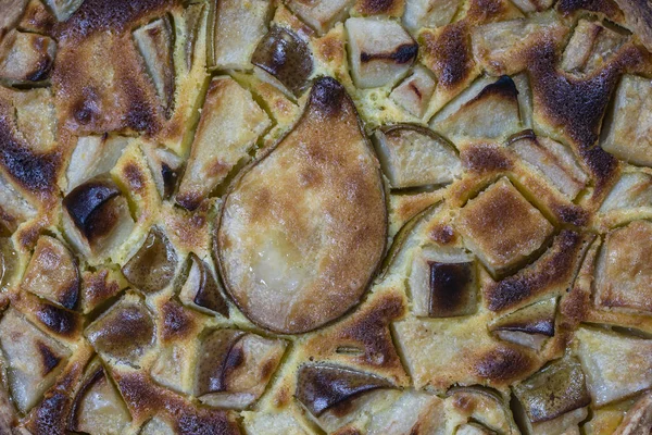 Zelfgemaakte biologische pear Pie dessert klaar om te eten. Perentaart op de oude houten achtergrond, close-up — Stockfoto