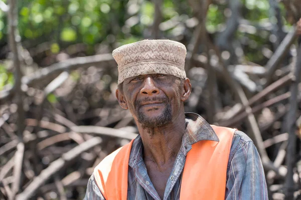 Zanzibar Tanzania November 2019 Unknown African Men Working Road Zanzibar — Stock Photo, Image