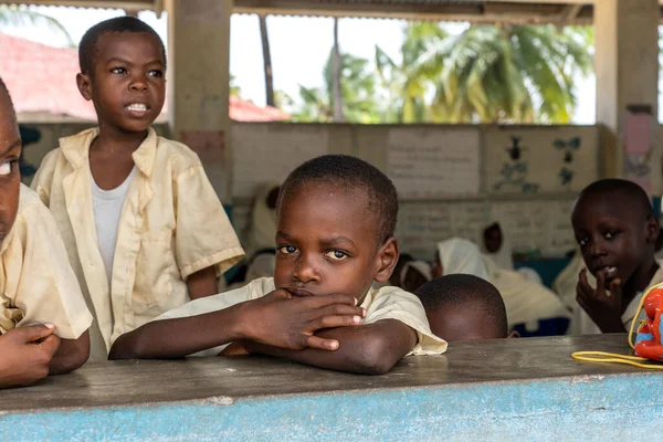 Zanzibar Tanzania January 2020 Unidentified African Children Local School Lesson — Stock Photo, Image