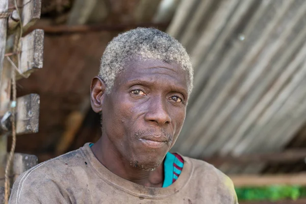 Sansibar Tansania November 2019 Afrikanischer Alter Mann Auf Der Straße — Stockfoto