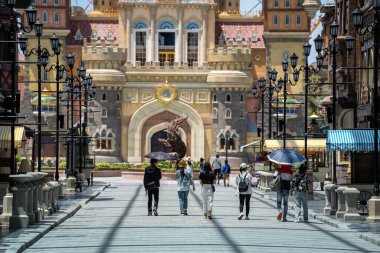 Phu Quoc Adası, Vietnam - 28 Mayıs 2020: Vietnam, Phu Quoc adasındaki turistler için eğlence parkı Vinwonders