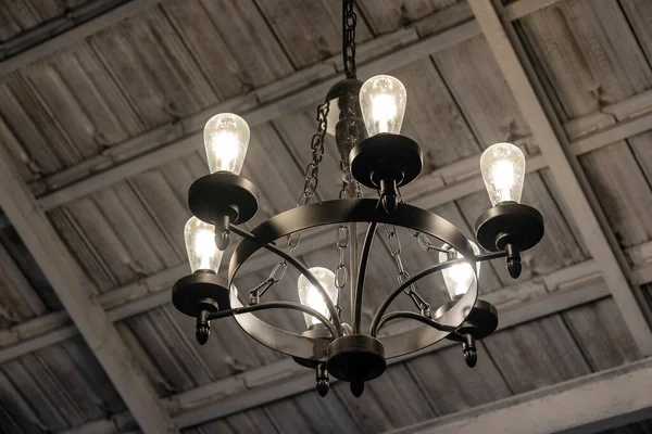 Vista Luz Techo Vintage Iluminación Concepto Decoración Modernas Lámparas Colgantes —  Fotos de Stock