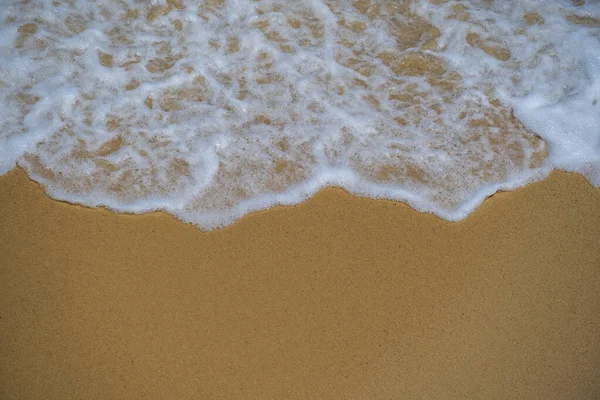 Seashore Texture Line Water Foam Clean Sand Troical Beach Sea — Stock Photo, Image