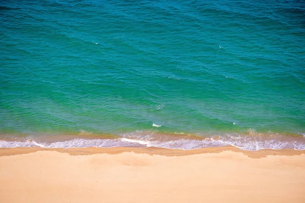 Aerial View Sandy Beach Sea Water Waves Resort Town Nha — Stock Photo, Image