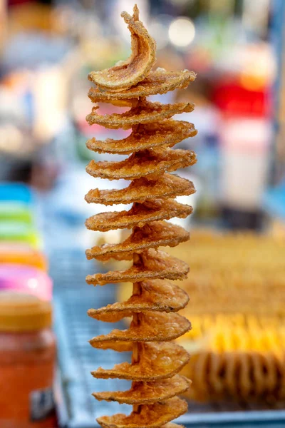 Alimentos Poco Saludables Cocinar Papas Fritas Comida Callejera Una Delicia —  Fotos de Stock