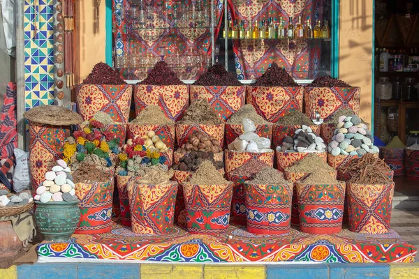 Bazar Especias Tradicionales Con Hierbas Especias Para Venta Los Turistas — Foto de Stock