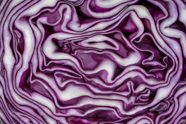 Background Blue Cabbage Cut Macro Photography Close Top View Texture — Stock Photo, Image