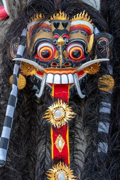 Máscara Tradicional Balinesa Barong Ceremonia Callejera Ubud Isla Bali Indonesia —  Fotos de Stock