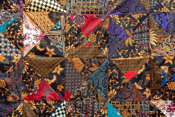 Detail Patchwork Quilt Straat Markt Bali Eiland Ubud Indonesië Close — Stockfoto