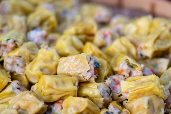 Dampfender Dimsum Bambus Auf Einem Street Food Markt Thailand Aus — Stockfoto