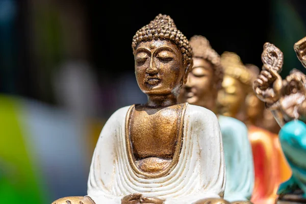 Buda Estátua Figuras Lembrança Exposição Para Venda Mercado Rua Ubud — Fotografia de Stock