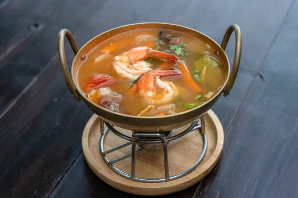 Tom Yam Kung Tom Yum Tom Yam Karidesli Baharatlı Temiz — Stok fotoğraf