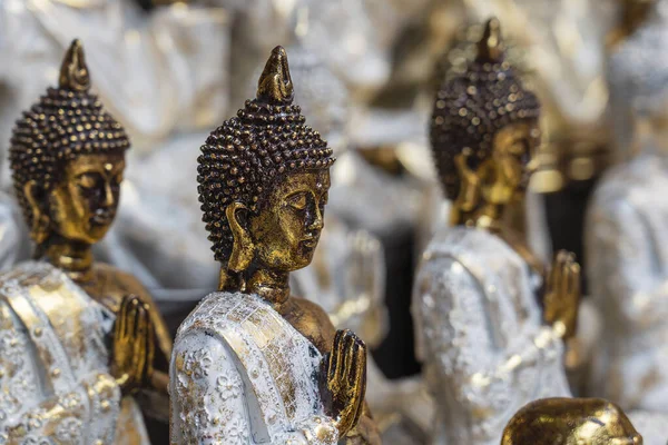 Buddha Statue Figures Souvenir Display Sale Street Market Ubud Bali — Stock Photo, Image