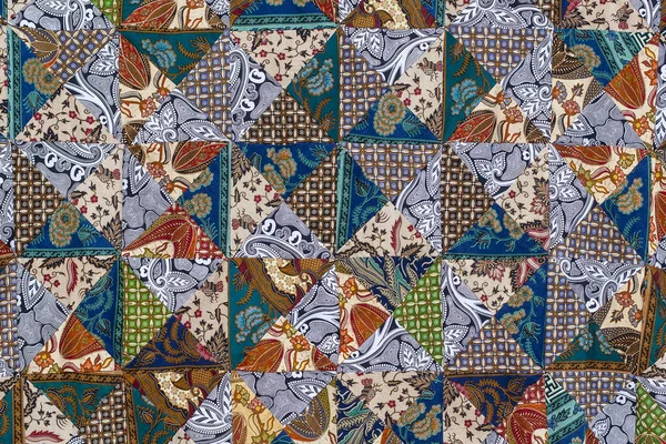 Patchwork Detail Selimut Pasar Jalanan Pulau Bali Ubud Indonesia Tutup — Stok Foto