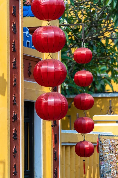 Chinese red lantern on Chinese New year festival on the street in Hoi An old town, Vietnam, close up