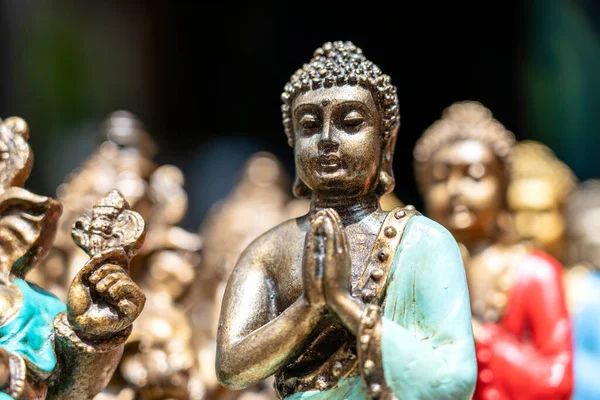 Statue Bouddha Figurines Souvenir Vente Sur Marché Rue Ubud Bali — Photo